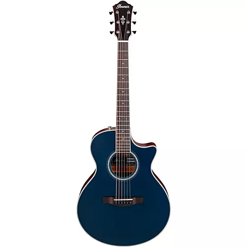 Ibanez AE200JR Mini Auditorium Acoustic-Electric Guitar Dark Tide Blue Flat - musicians--Friend