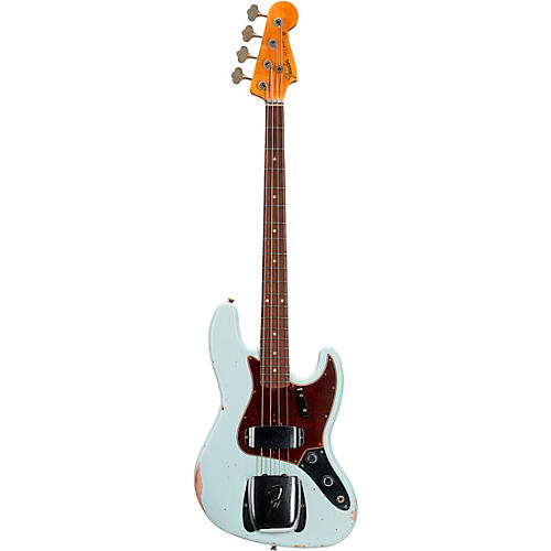 Fender Custom Shop Limited-Edition '60 Jazz Bass Relic Super Faded Aged Sonic Blue - musicians--Friend