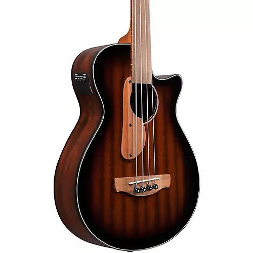 Ibanez AEGB24FE Fretless Auditorium Acoustic-Electric Bass Guitar Mahogany Sunburst - musicians--Friend
