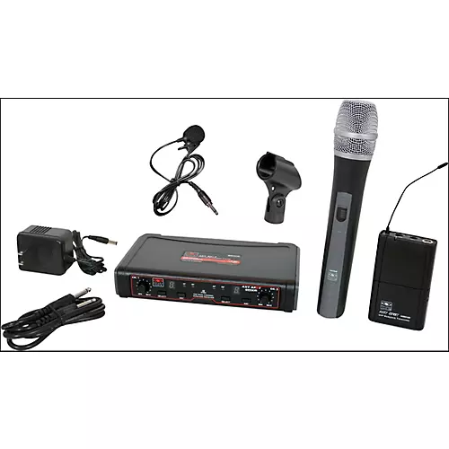 Galaxy Audio EDXR/HHBPV Dual-Channel Wireless Handheld and Lavalier System Band D Black - musicians--Friend