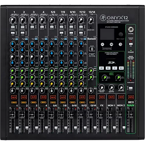 Mackie Onyx12 12-Channel Premium Analog Mixer With Multi-Track USB and Bluetooth - musicians--Friend