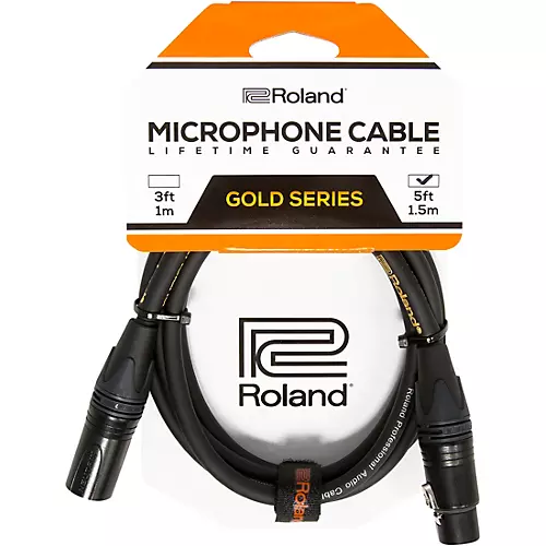 Roland Gold Series XLR Microphone Cable 50 ft. Black - musicians--Friend