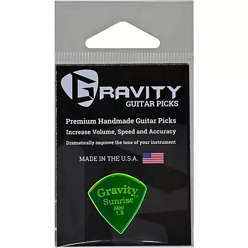 GRAVITY PICKS Sunrise Mini Polished Fluorescent Green Guitar Picks 1.5 mm - musicians--Friend