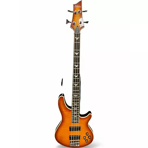 Used Schecter Guitar Research Omen Extreme 4 String Vintage Sunburst Electric Bass Guitar Vintage Sunburst - musicians--Friend
