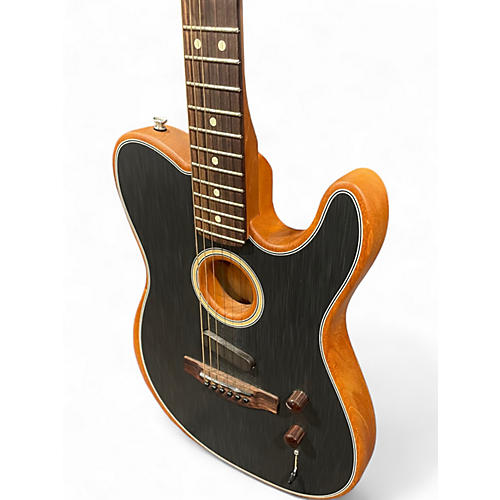 Used Fender Acoustasonic Player Telecaster Black Acoustic Electric Guitar Black - musicians--Friend