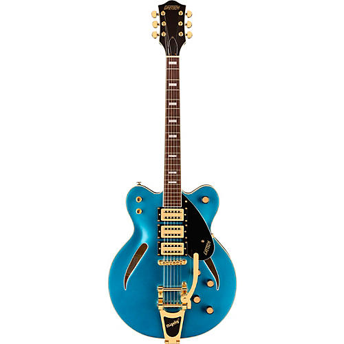 Gretsch Guitars Streamliner Cat-Eye Limited-Edition Center Block Electric Guitar With Bigsby & Gold Hardware Riviera Blue - musicians--Friend