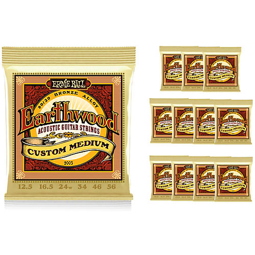 Ernie Ball Earthwood 80/20 Custom Medium Acoustic Strings 12 Pack - musicians--Friend
