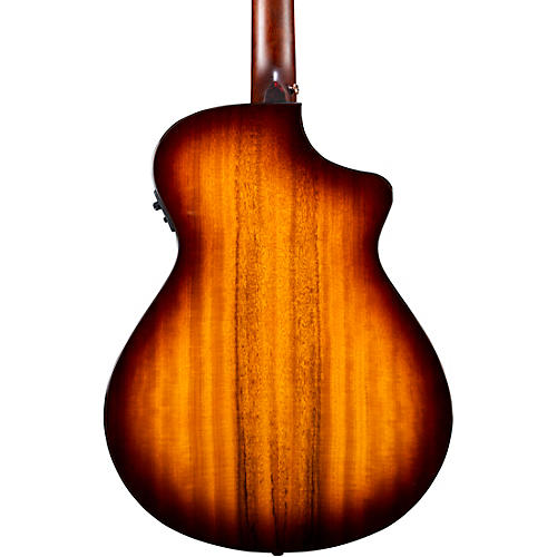 Breedlove Pursuit Exotic All Myrtlewood Left-Handed Concert Acoustic-Electric Guitar Tiger's Eye - musicians--Friend