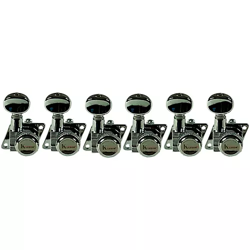 Kluson 6-In-Line Locking Revolution Series F-Mount Tuning Machines With Staggered Posts Nickel - musicians--Friend