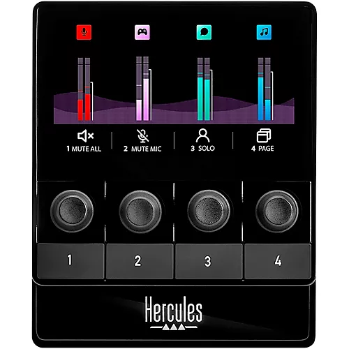 Hercules DJ Stream 100 Customizable 8-Track Audio Mixer for Streaming, Content Creation and Gaming (Windows PC) - musicians--Friend