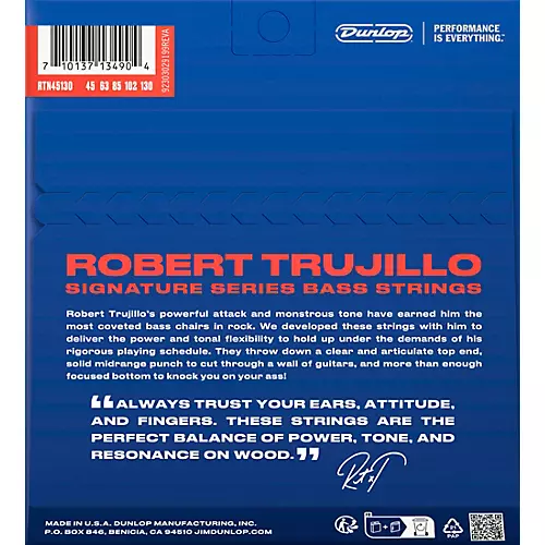 Dunlop Robert Trujillo Nickel Wound 5-String Electric Bass Strings 45 - 130 - musicians--Friend