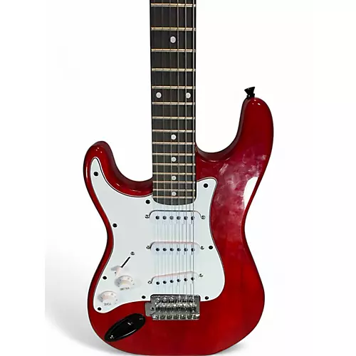 Used Lyx Pro LH Stratocaster Red Electric Guitar Red - musicians--Friend