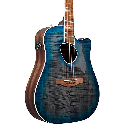 Ibanez ALT30FM Altstar Flamed-Top Dreadnought Acoustic-Electric Guitar Doom Blue Burst - musicians--Friend