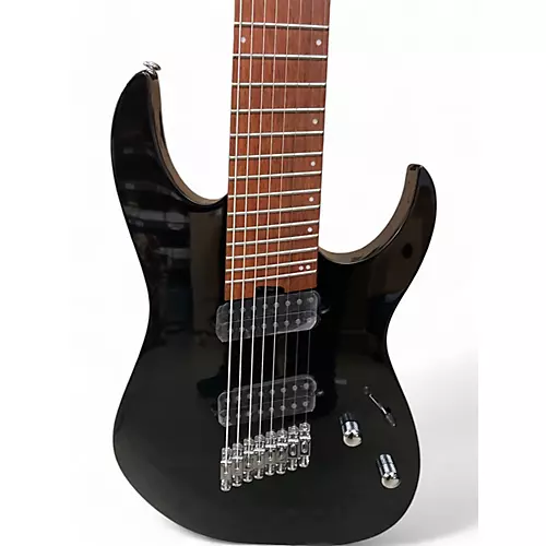 Used Ibanez RGMS8 BLACK Solid Body Electric Guitar BLACK - musicians--Friend