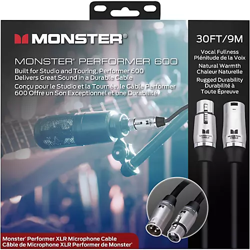 Monster Cable Prolink Performer 600 Microphone Cable 20 ft. Black - musicians--Friend