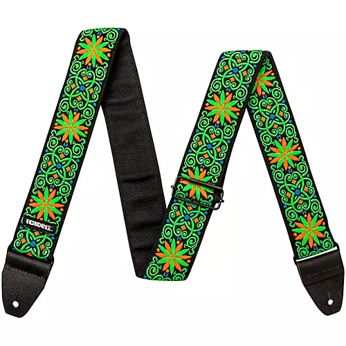 Dunlop Jimi Hendrix Blacklight Fillmore Guitar Strap Green - musicians--Friend
