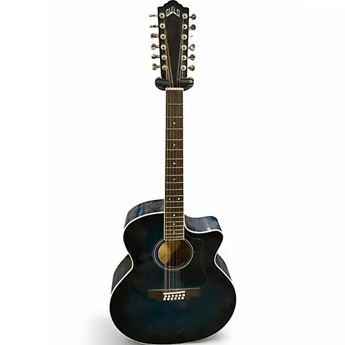 Used Guild F-2512ce Blue 12 String Acoustic Guitar Blue - musicians--Friend