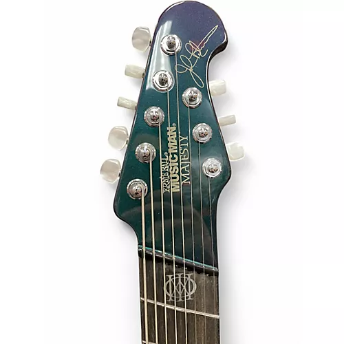 Used 2021 Ernie Ball Music Man majesty 8 mystic green Solid Body Electric Guitar mystic green - musicians--Friend