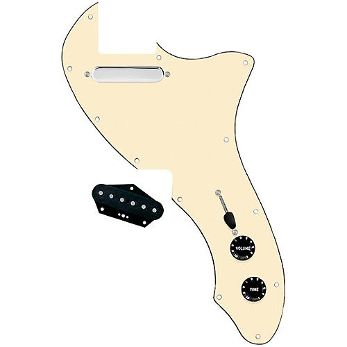 920D Custom 72 Thinline Tele Single Coil Loaded Pickguard With Texas Grit Pickups and Black Knobs Black Pearl - musicians--Friend