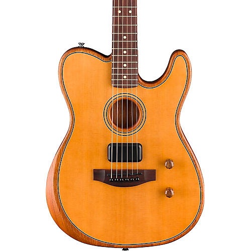 Fender Acoustasonic Standard Telecaster Acoustic-Electric Guitar Aged Natural - musicians--Friend