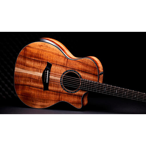 Taylor Custom All Figured AA Grade Hawaiian Koa Grand Auditorium Acoustic-Electric Guitar Natural - musicians--Friend