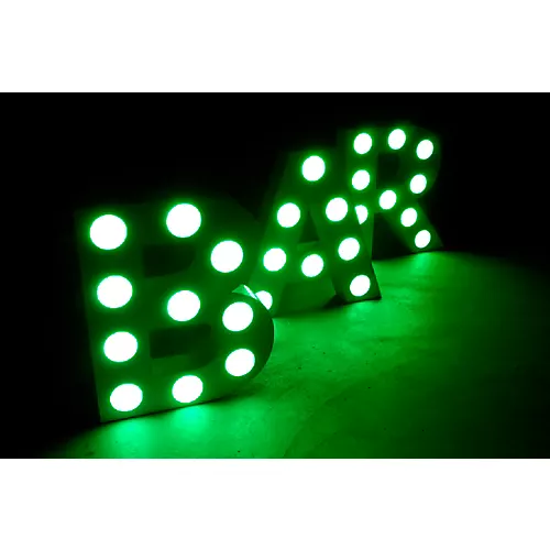 Eliminator Lighting Decor BAR Mini LED color changing Lighted Letters 24 Inch Tall White LED letters, RGBW, wireless remote, 120 VAC-12V DC power supply - musicians--Friend