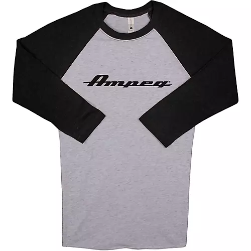 Ampeg Ampeg Raglan Black Sleeve Shirt - White Small Black and White - musicians--Friend
