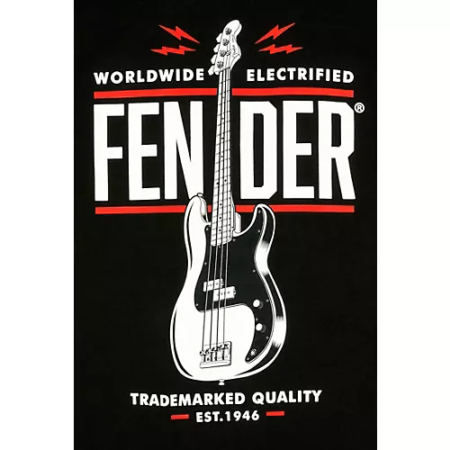 Fender P Bass T-Shirt X Large Black - musicians--Friend