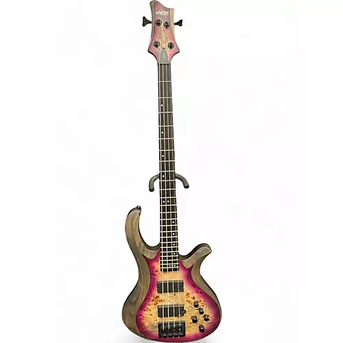 Used Schecter Guitar Research RIOT 4  AURORA BURST Electric Bass Guitar AURORA BURST - musicians--Friend