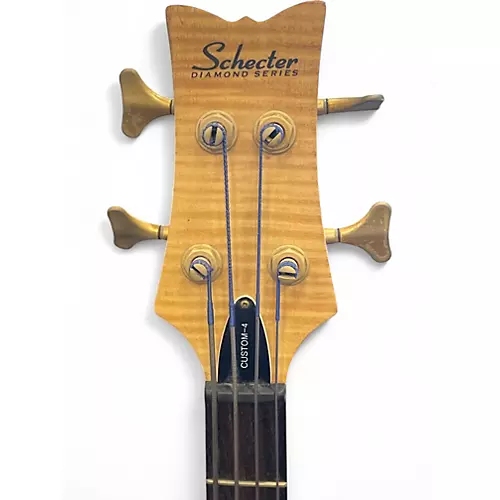 Used Schecter Guitar Research C4 Custom Natural Electric Bass Guitar Natural - musicians--Friend