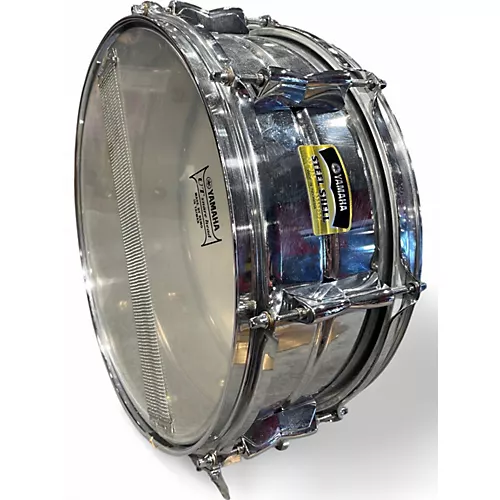 Used Yamaha 14in Steel shell snare silver Drum silver 33 - musicians--Friend