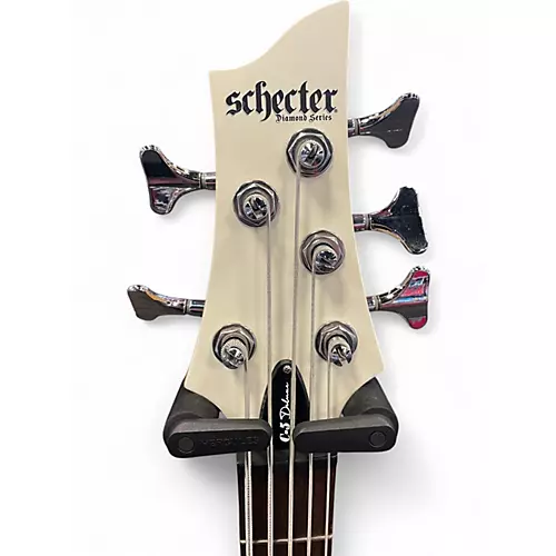 Used Schecter Guitar Research C-5 DELUXE SATIN WHITE Electric Bass Guitar SATIN WHITE - musicians--Friend