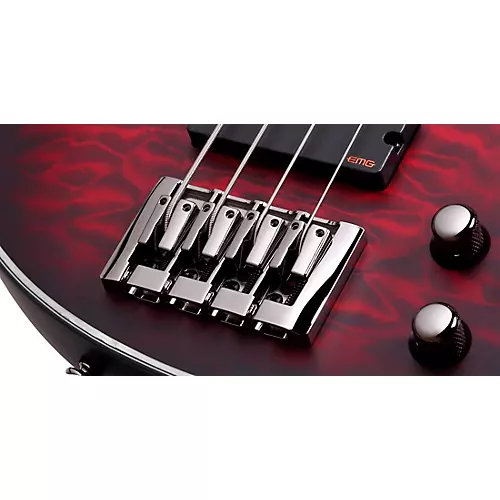 Schecter Guitar Research Hellraiser Extreme-4 Electric Bass Guitar Satin Crimson Red Burst - musicians--Friend
