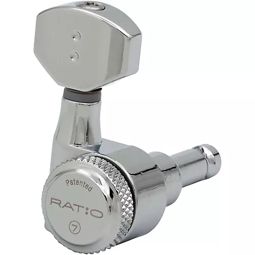 Graph Tech Ratio 7-In-Line Electric Locking Tuning Machine Heads With Staggered Posts Chrome 7 String - musicians--Friend