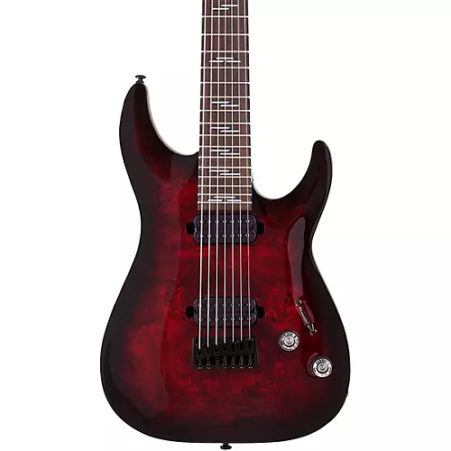Schecter Guitar Research Omen Elite 7-String Electric Guitar See-Thru Blue Burst - musicians--Friend