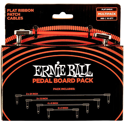 Ernie Ball Flat Ribbon Patch Cables Pedalboard Multipack Black - musicians--Friend