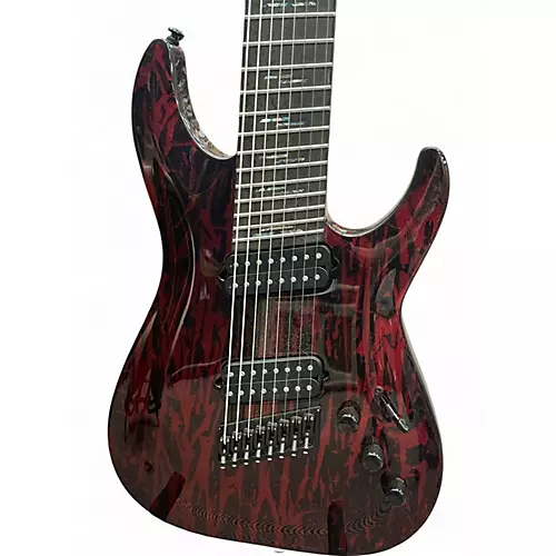Used Schecter Guitar Research C-8 MS Silver Mountain  Blood Moon Solid Body Electric Guitar Blood Moon - musicians--Friend