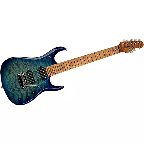 Ernie Ball Music Man JP15 Roasted Quilt Maple Top 7-String Electric Guitar Cerulean Paradise - musicians--Friend