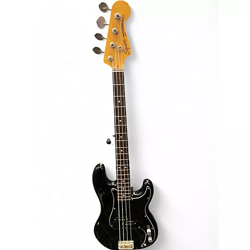 Vintage 1980s Squier Precision Bass MIJ Black Electric Bass Guitar Black - musicians--Friend