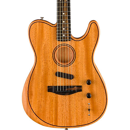 Fender American Acoustasonic Telecaster All-Mahogany Acoustic-Electric Guitar Natural - musicians--Friend