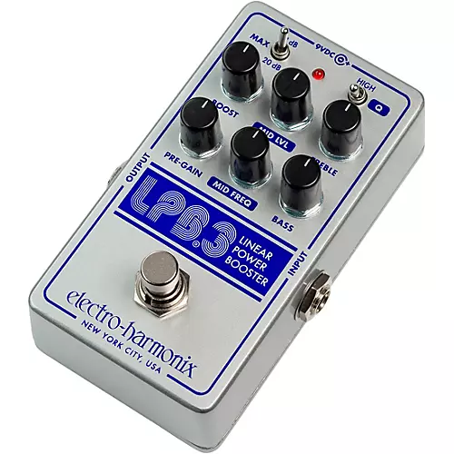 Electro-Harmonix LPB-3 Linear Power Booster & EQ Effect Pedal Silver and Blue - musicians--Friend