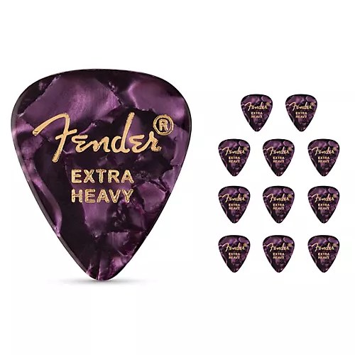 Fender 351 Premium Celluloid Guitar Picks 12-Pack Purple Moto X-Heavy - musicians--Friend