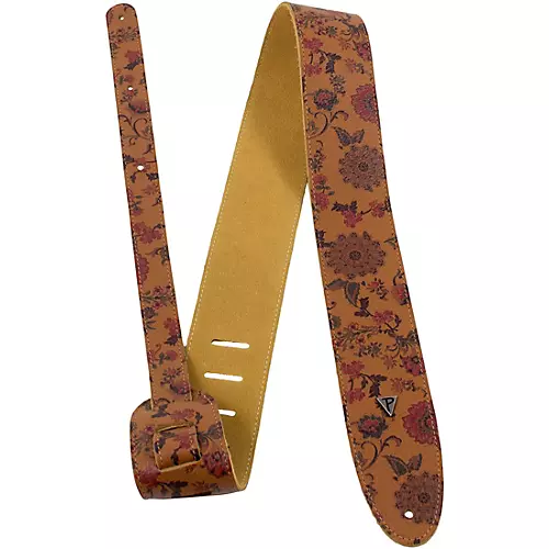 Perri's Floral Pattern Direct to Garment Guitar Strap Yellow 2.5 in. - musicians--Friend
