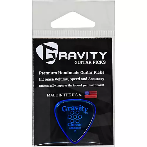 GRAVITY PICKS Classic Standard Polished Blue Multi-Hole Guitar Picks 2.0 mm - musicians--Friend