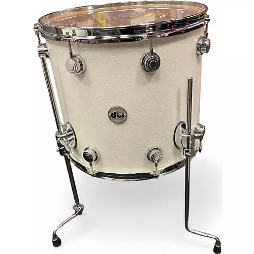 Used DW 4 Piece Collector's Series white glass Drum Kit white glass - musicians--Friend