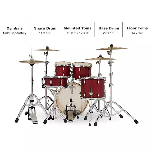 Open-Box Spectrum Series 5-Piece Shell Pack with 20 in. Bass Drum Condition 1 - Mint Cherry Stain - musicians--Friend