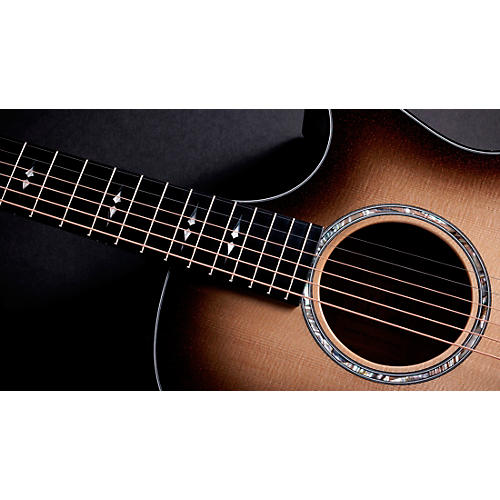 Taylor Custom Sitka Spruce-Big Leaf Maple Grand Auditorium Acoustic-Electric Guitar Cranberry Edgeburst - musicians--Friend