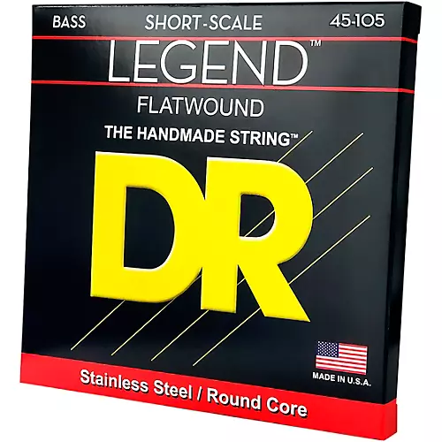 DR Strings LEGEND Flatwound Stainless Steel Bass Strings Short Scale (45-105) - musicians--Friend
