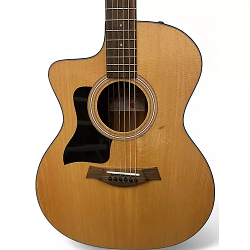 Used Taylor 114CE Left Handed Natural Acoustic Electric Guitar Natural - musicians--Friend