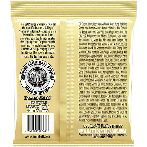 Ernie Ball 2069 Earthwood 80/20 Bronze Folk Nylon Ball End Acoustic Guitar Strings - musicians--Friend